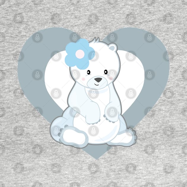 Cute Kawaii Polar Bear Heart by HeartsandFlags